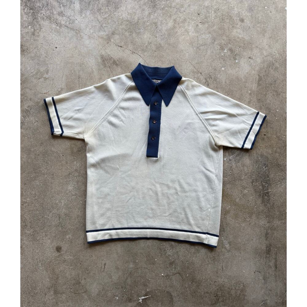 Vintage 1960s/70s Donegal Coleseta Collared Knit Polo Shirt Size Medium
